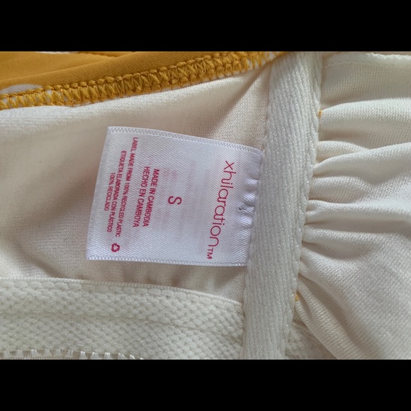 yellow and white polka dot bandeau swim bikini top - Picture 3 of 3